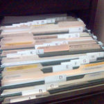 filing cabinet with files
